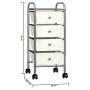 Portable storage cart with 4 white plastic drawers by vidaXL, Cargo forklifts - Ref: Foro24-320399, Price: 55,43 €, Discount: %