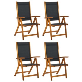Folding garden chairs 4 pcs solid acacia wood textilene by , Garden chairs - Ref: Foro24-3120454, Price: 332,80 €, Discount: %