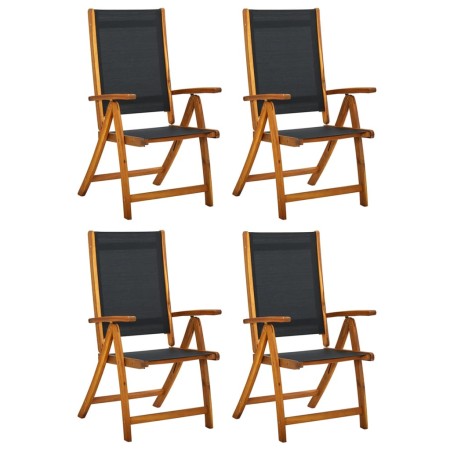 Sillas de jardín plegables 4 uds madera maciza acacia textileno de , Sillas de jardín - Ref: Foro24-3120454, Precio: 278,13 €...