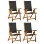 Folding garden chairs 4 pcs solid acacia wood textilene by , Garden chairs - Ref: Foro24-3120454, Price: 332,80 €, Discount: %