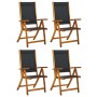Sillas de jardín plegables 4 uds madera maciza acacia textileno de , Sillas de jardín - Ref: Foro24-3120454, Precio: 278,13 €...