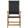 Folding garden chairs 4 pcs solid acacia wood textilene by , Garden chairs - Ref: Foro24-3120454, Price: 332,80 €, Discount: %