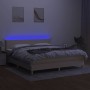 Boxspringbett mit Matratze und LED-Cremestoff 180x200 cm von , Betten und Lattenroste - Ref: Foro24-3133578, Preis: 585,35 €,...