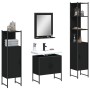 Black engineered wood 4-piece bathroom furniture set by , Bathroom furniture - Ref: Foro24-3214354, Price: 217,33 €, Discount: %