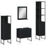Black engineered wood 4-piece bathroom furniture set by , Bathroom furniture - Ref: Foro24-3214354, Price: 217,33 €, Discount: %