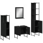 Black engineered wood 4-piece bathroom furniture set by , Bathroom furniture - Ref: Foro24-3214354, Price: 217,33 €, Discount: %