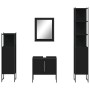 Black engineered wood 4-piece bathroom furniture set by , Bathroom furniture - Ref: Foro24-3214354, Price: 217,33 €, Discount: %