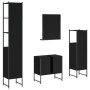 Black engineered wood 4-piece bathroom furniture set by , Bathroom furniture - Ref: Foro24-3214354, Price: 217,33 €, Discount: %