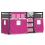 Litera con cortinas madera maciza de pino rosa 90x200 cm de , Camas y somieres - Ref: Foro24-3283936, Precio: 290,06 €, Descu...