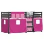 Litera con cortinas madera maciza de pino rosa 90x200 cm de , Camas y somieres - Ref: Foro24-3283936, Precio: 290,06 €, Descu...