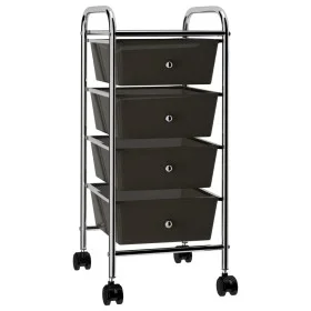 Portable storage cart with 4 black plastic drawers by vidaXL, Cargo forklifts - Ref: Foro24-320398, Price: 56,28 €, Discount: %
