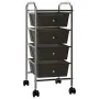 Portable storage cart with 4 black plastic drawers by vidaXL, Cargo forklifts - Ref: Foro24-320398, Price: 56,28 €, Discount: %