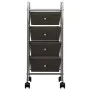 Portable storage cart with 4 black plastic drawers by vidaXL, Cargo forklifts - Ref: Foro24-320398, Price: 56,28 €, Discount: %