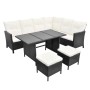 Gartenmöbel-Set 4-teilig mit schwarzen Polstern aus synthetischem Rattan von , Gartensets - Ref: Foro24-43106, Preis: 587,64 ...