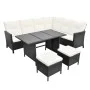 Set de muebles de jardín 4 pzas y cojines ratán sintético negro by , Garden sets - Ref: Foro24-43106, Price: 591,98 €, Discou...