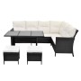 Set de muebles de jardín 4 pzas y cojines ratán sintético negro by , Garden sets - Ref: Foro24-43106, Price: 587,64 €, Discou...