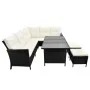Set de muebles de jardín 4 pzas y cojines ratán sintético negro by , Garden sets - Ref: Foro24-43106, Price: 591,98 €, Discou...