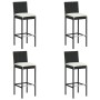 Taburetes altos de jardín cojines 4 uds ratán sintético negro by , Garden chairs - Ref: Foro24-316670, Price: 326,82 €, Disco...
