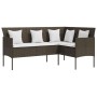 Sofá en forma de L con cojines ratán sintético marrón by , Outdoor sofas - Ref: Foro24-318586, Price: 200,65 €, Discount: %