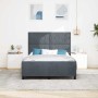 Estructura de cama Gris oscuro 140 x 190 cm Terciopelo