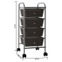 Portable storage cart with 4 black plastic drawers by vidaXL, Cargo forklifts - Ref: Foro24-320398, Price: 56,86 €, Discount: %