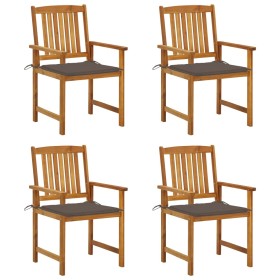 Garden chairs with cushions 4 units solid acacia wood by , Garden chairs - Ref: Foro24-3061184, Price: 328,87 €, Discount: %