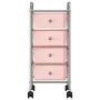 Carrito de almacenaje portátil 4 cajones plástico rosa de vidaXL, Carretillas de carga - Ref: Foro24-320400, Precio: 52,50 €,...