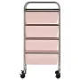 Carrito de almacenaje portátil 4 cajones plástico rosa de vidaXL, Carretillas de carga - Ref: Foro24-320400, Precio: 52,50 €,...