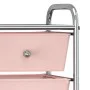 Carrito de almacenaje portátil 4 cajones plástico rosa de vidaXL, Carretillas de carga - Ref: Foro24-320400, Precio: 52,50 €,...