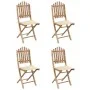 Set de comedor exterior plegable 5 piezas con cojines bambú de , Conjuntos de jardín - Ref: Foro24-3063962, Precio: 264,87 €,...