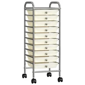 Portable storage cart with 10 white plastic drawers by vidaXL, Cargo forklifts - Ref: Foro24-320403, Price: 61,47 €, Discount: %
