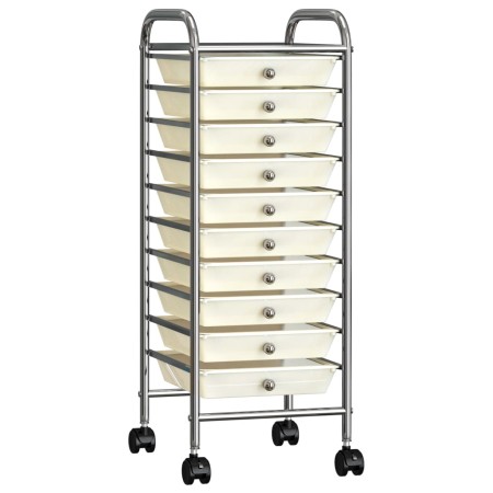 Portable storage cart with 10 white plastic drawers by vidaXL, Cargo forklifts - Ref: Foro24-320403, Price: 62,28 €, Discount: %