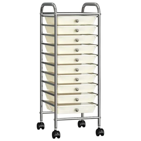 Portable storage cart with 10 white plastic drawers by vidaXL, Cargo forklifts - Ref: Foro24-320403, Price: 61,47 €, Discount: %