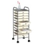 Portable storage cart with 10 white plastic drawers by vidaXL, Cargo forklifts - Ref: Foro24-320403, Price: 62,28 €, Discount: %