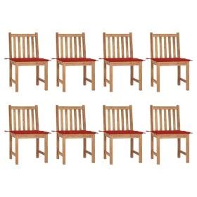 Garden chairs 8 units teak wood with cushions by , Garden chairs - Ref: Foro24-3073148, Price: 914,09 €, Discount: %