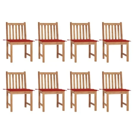Garden chairs 8 units teak wood with cushions by , Garden chairs - Ref: Foro24-3073148, Price: 912,64 €, Discount: %
