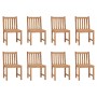 Sillas de jardín 8 unidades madera de teca con cojines de , Sillas de jardín - Ref: Foro24-3073148, Precio: 1,00 €, Descuento: %