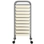 Portable storage cart with 10 white plastic drawers by vidaXL, Cargo forklifts - Ref: Foro24-320403, Price: 62,28 €, Discount: %