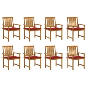 Garden chairs and cushions 8 pcs solid acacia wood by , Garden chairs - Ref: Foro24-3078172, Price: 638,19 €, Discount: %