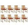 Garden chairs and cushions 8 pcs solid acacia wood by , Garden chairs - Ref: Foro24-3078172, Price: 635,46 €, Discount: %