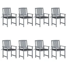 Garden chairs with cushions 8 pcs solid gray acacia wood by , Garden chairs - Ref: Foro24-3078222, Price: 555,96 €, Discount: %