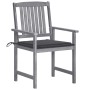 Garden chairs with cushions 8 pcs solid gray acacia wood by , Garden chairs - Ref: Foro24-3078222, Price: 561,48 €, Discount: %