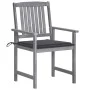 Garden chairs with cushions 8 pcs solid gray acacia wood by , Garden chairs - Ref: Foro24-3078222, Price: 555,96 €, Discount: %