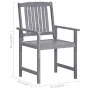 Gartenstühle mit Kissen, 8 Stück, massives graues Akazienholz von , Gartenstühle - Ref: Foro24-3078222, Preis: 555,96 €, Raba...