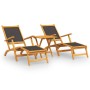 Garden chairs with footrest and textilene acacia wood table by , Loungers - Ref: Foro24-3120443, Price: 220,57 €, Discount: %