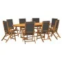 Garden dining set 9 pieces solid acacia wood and textilene by , Garden sets - Ref: Foro24-3279263, Price: 1,00 €, Discount: %