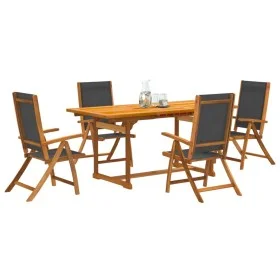 Garden dining set 5 pieces solid acacia wood and textilene by , Garden sets - Ref: Foro24-3279268, Price: 512,53 €, Discount: %