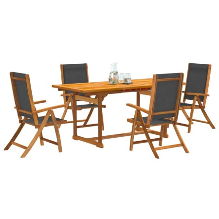 Garten-Essgruppe, 5-teilig, aus massivem Akazienholz und Textilene von , Gartensets - Ref: Foro24-3279268, Preis: 535,55 €, R...