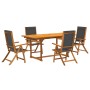 Garten-Essgruppe, 5-teilig, aus massivem Akazienholz und Textilene von , Gartensets - Ref: Foro24-3279268, Preis: 535,55 €, R...