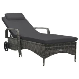 Graue Liege aus synthetischem Rattan mit Rollen von , Liegen - Ref: Foro24-48197, Preis: 187,20 €, Rabatt: %